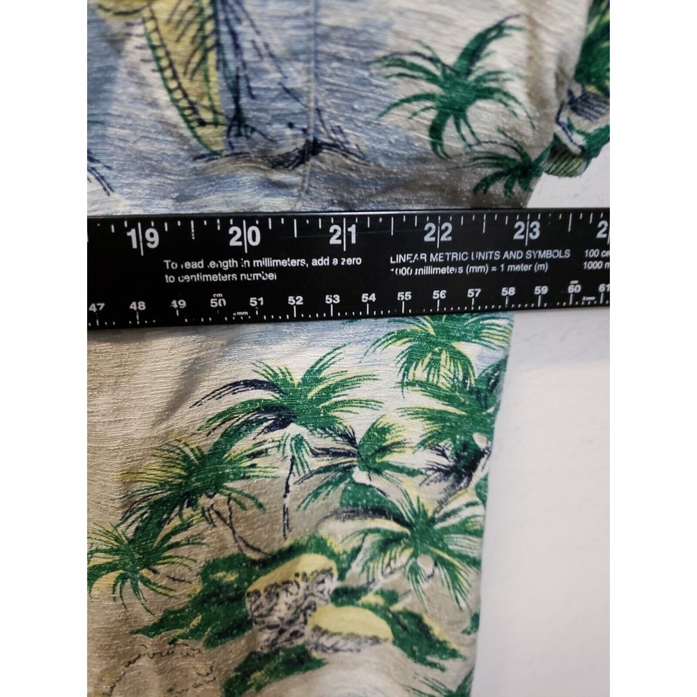 Vintage 90's Bugle Boy Hawaiian Floral Short Sleeve Shirt Men's  L Silk Blend - Picture 3 of 7